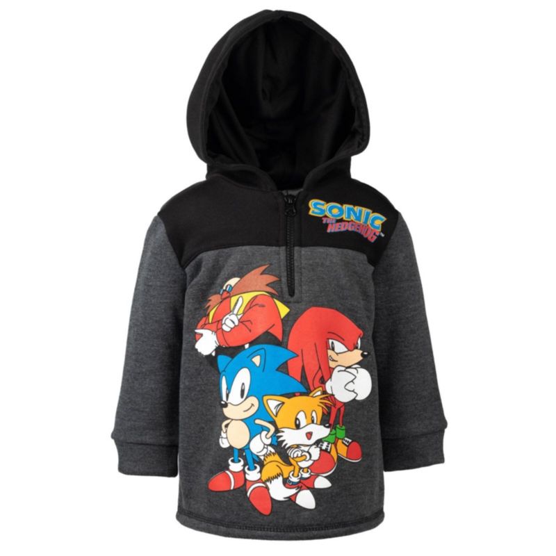 Toddler Boys 2T-5T Fleece Quarter-Zip Hooded Sweatshirt