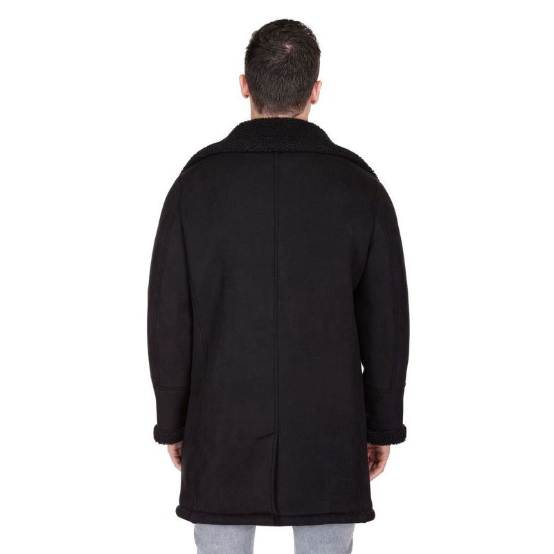 Men's Faux Shearling Double Breasted Overcoat
