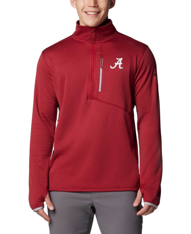Men's Crimson Alabama Crimson Tide Park View Grid Fleece Omni-Wick Half-zip Jacket