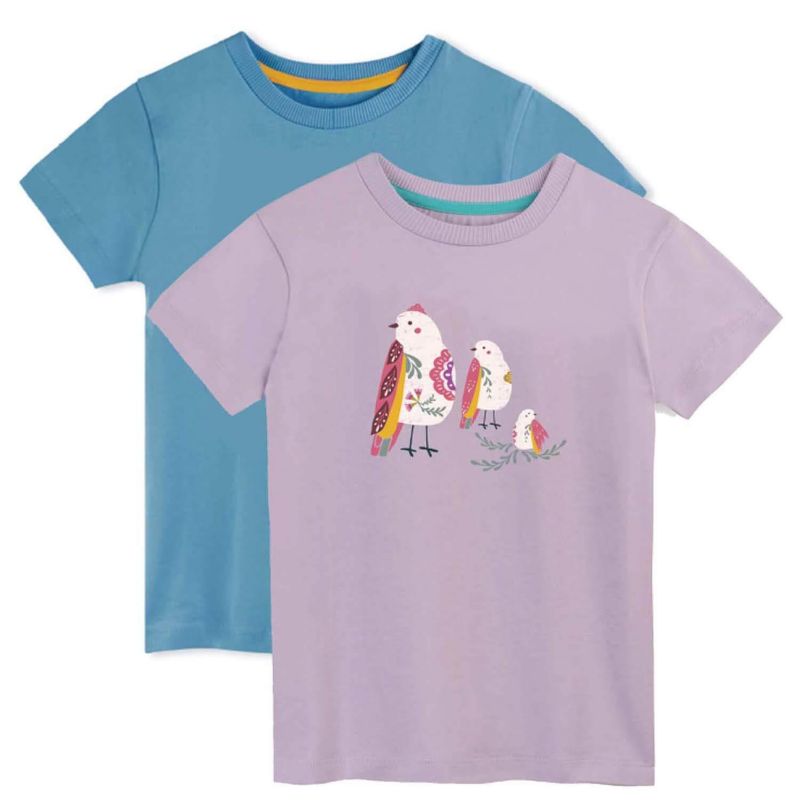 Big Girls Organic Cotton Short Sleeve Graphic T-Shirt 2-pack