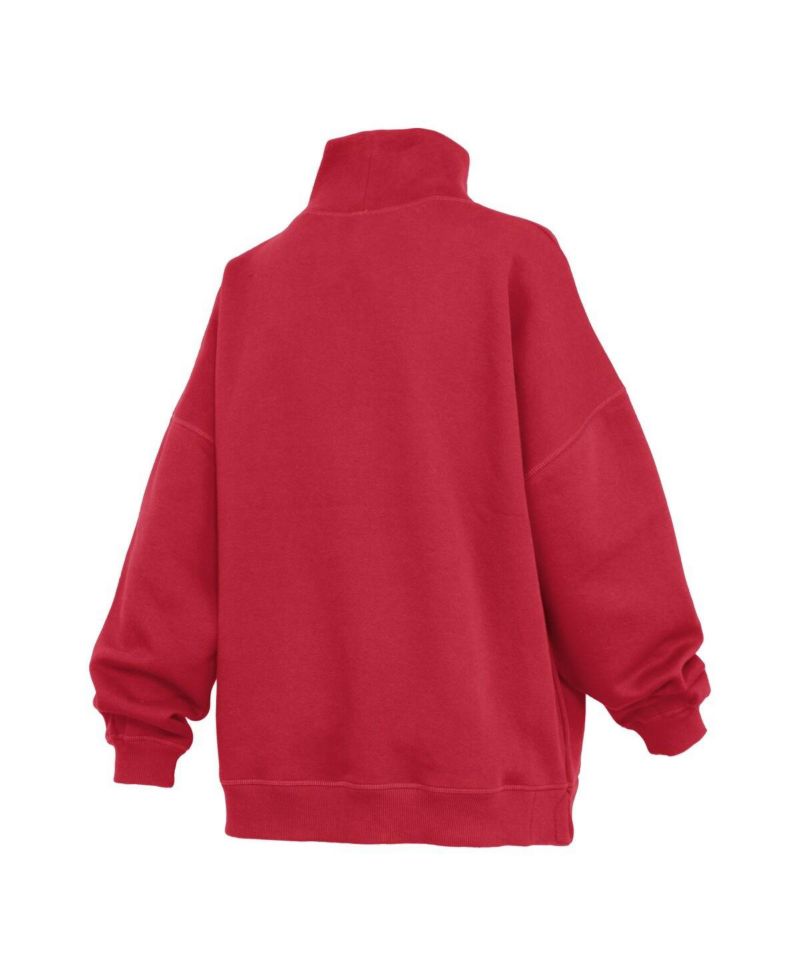 Women's Red Georgia Bulldogs Oversized Mock Neck Sweatshirt