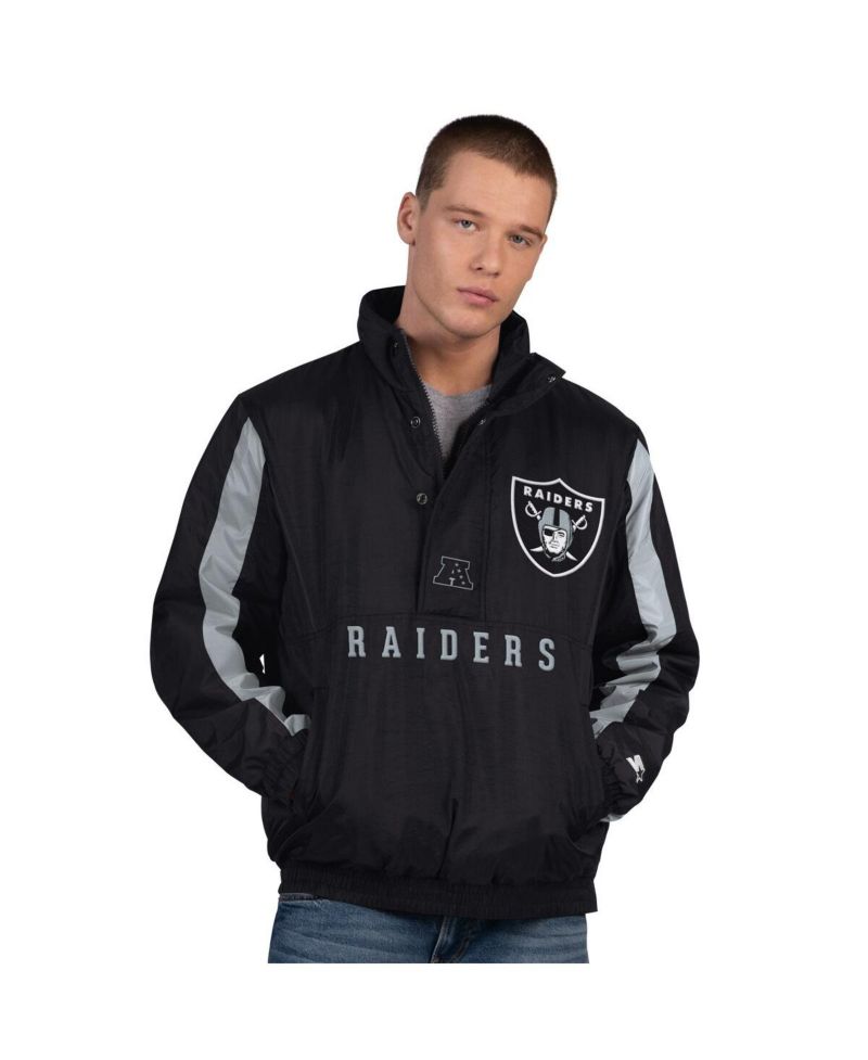Men's Black Las Vegas Raiders Thursday Night Gridiron Half-Zip Jacket