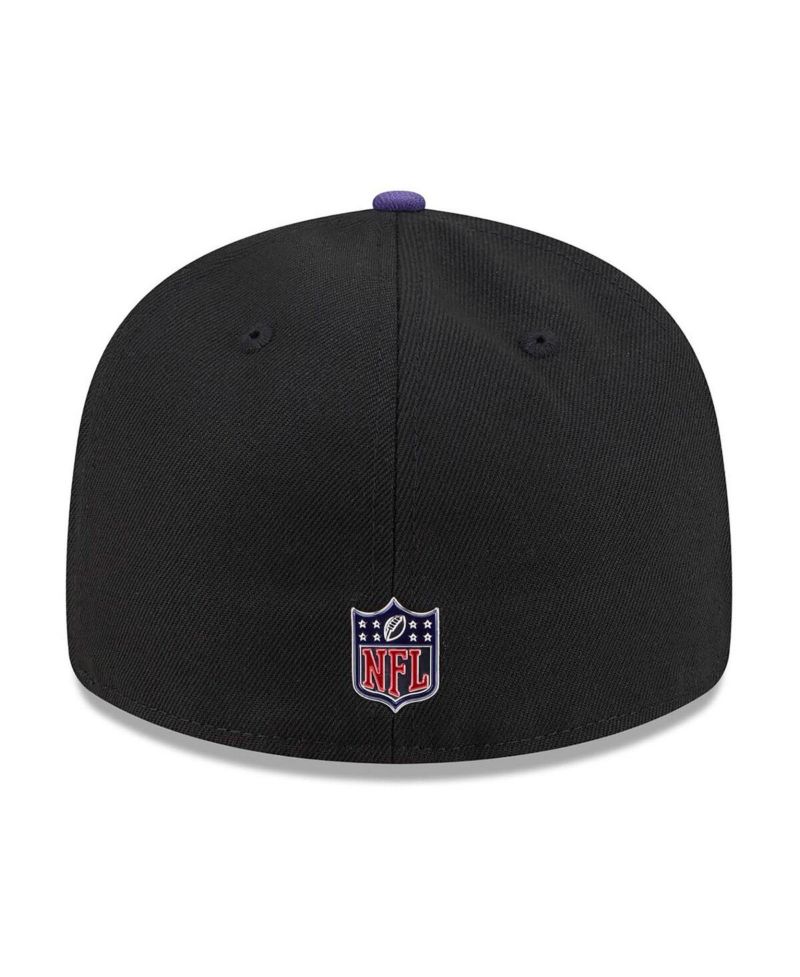 Men's Black/Purple Baltimore Ravens 2026 NFL Draft Pre-Curved 59FIFTY Fitted Hat