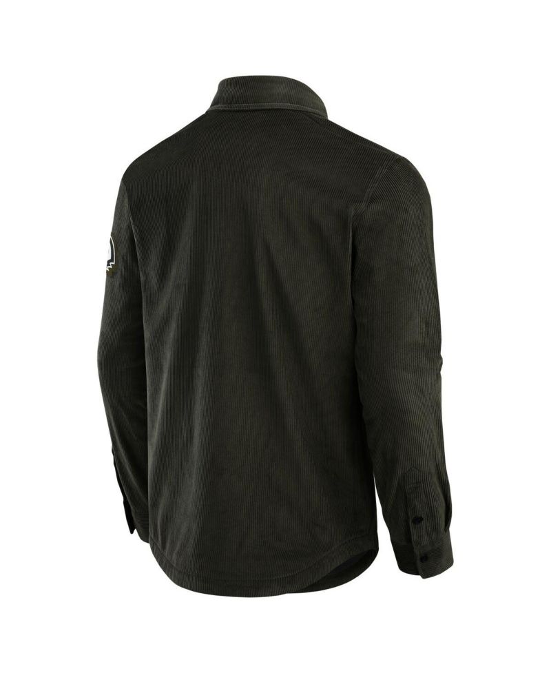 Men's Dark Green Cincinnati Bengals Corduroy Full-Button Shacket