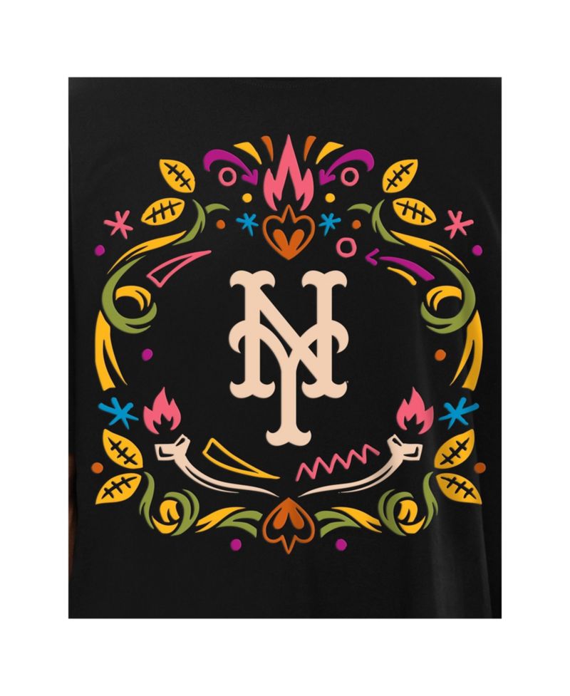 Men's Black New York Mets Día de los Muertos T-Shirt