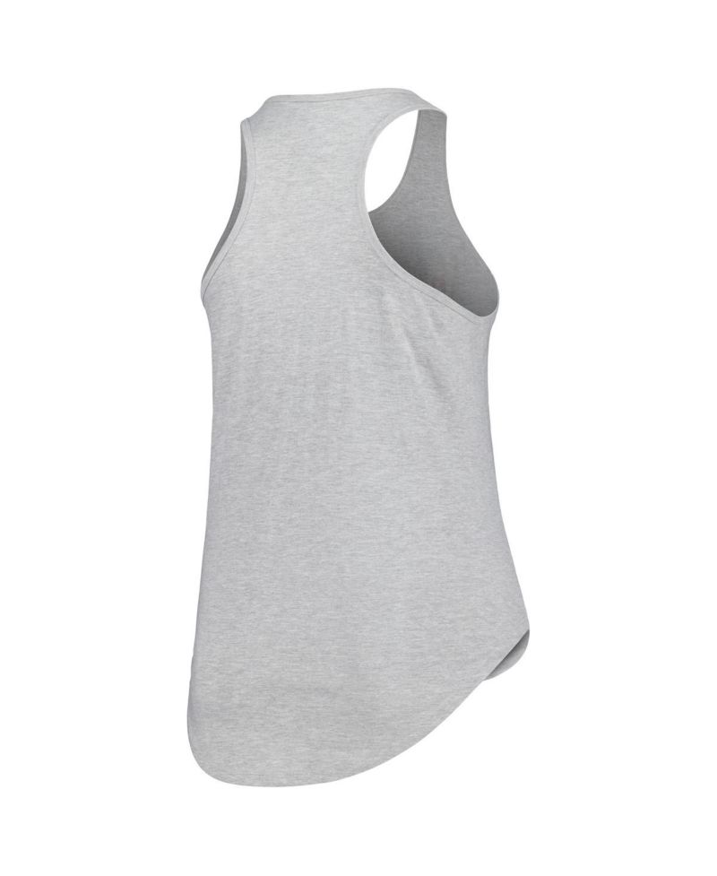 Women's Heather Gray Auburn Tigers Arch Logo Racerback Scoop Neck Tank Top