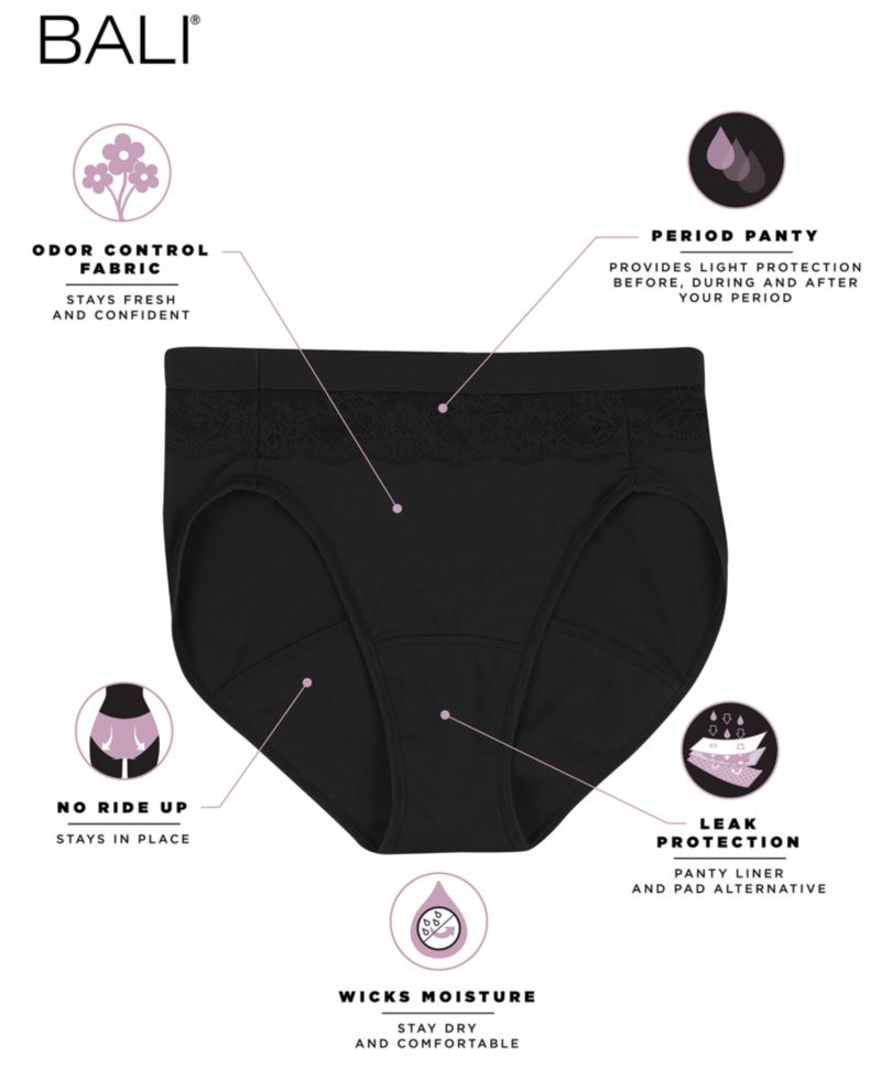 Women's Light Leak Protection Hi-Cut Brief Period Underwear DFLLH1