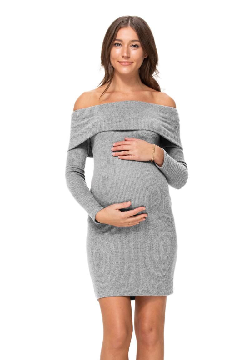 Women's Ribbed Off Shoulder Long Sleeve Bodycon Dress