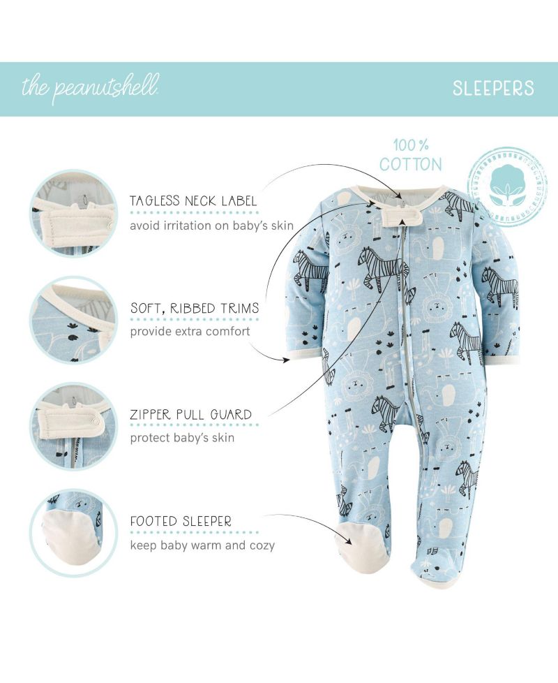 Baby Boys Layette Gift Set Boys, Blue Safari Explorer, 30 Essential Pieces