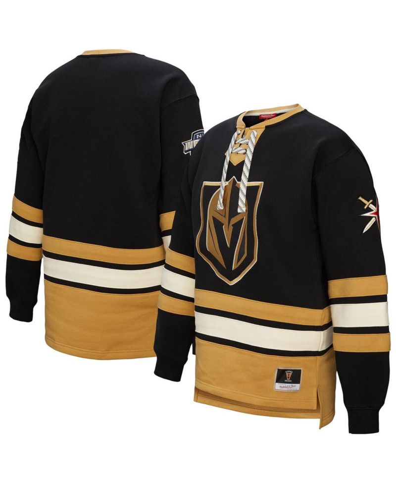 Women's Black Vegas Golden Knights Heritage Lace-Up Pullover Sweatshirt