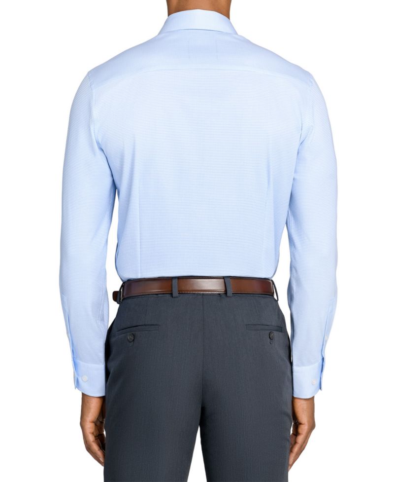 Men's Houndstooth Hybrid Slim Fit Easy Care Long Sleeve Shirt