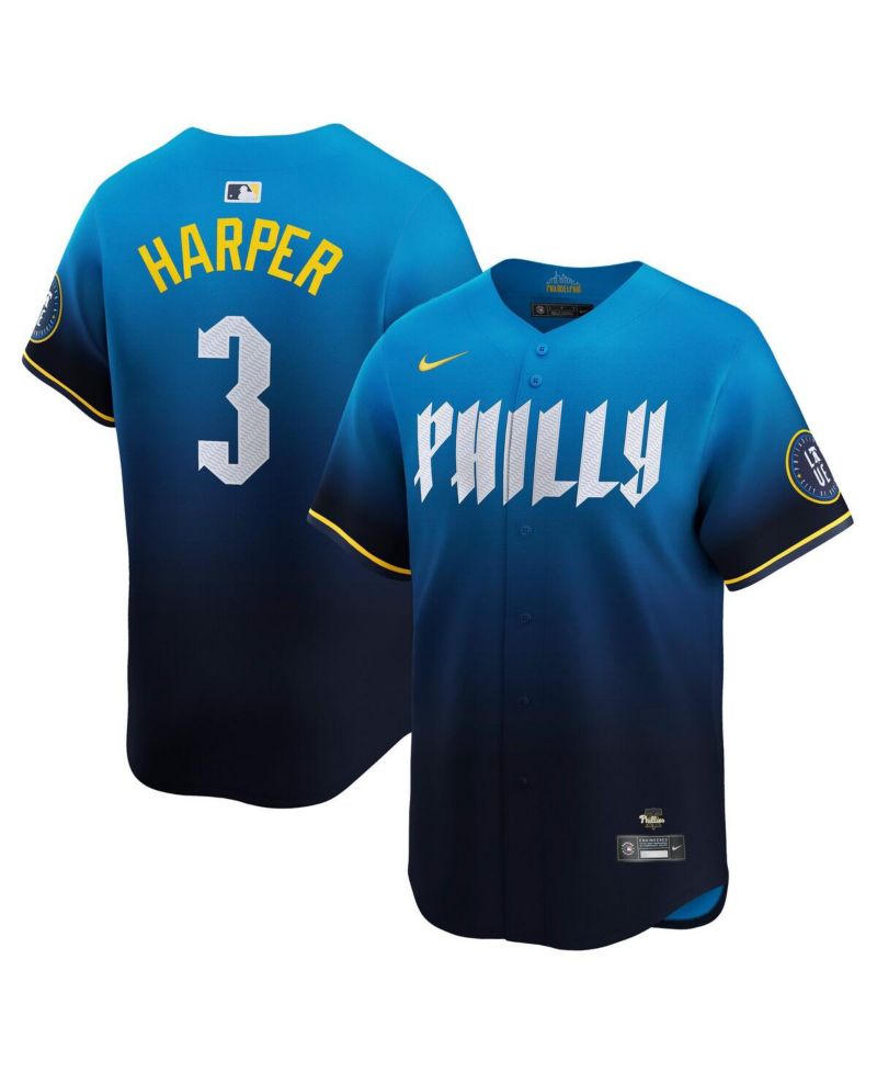 Men's Bryce Harper Blue Philadelphia Phillies City Connect Limited Player Jersey