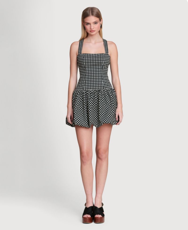 Women's Drop Waist Bubble Hem Mini Dress