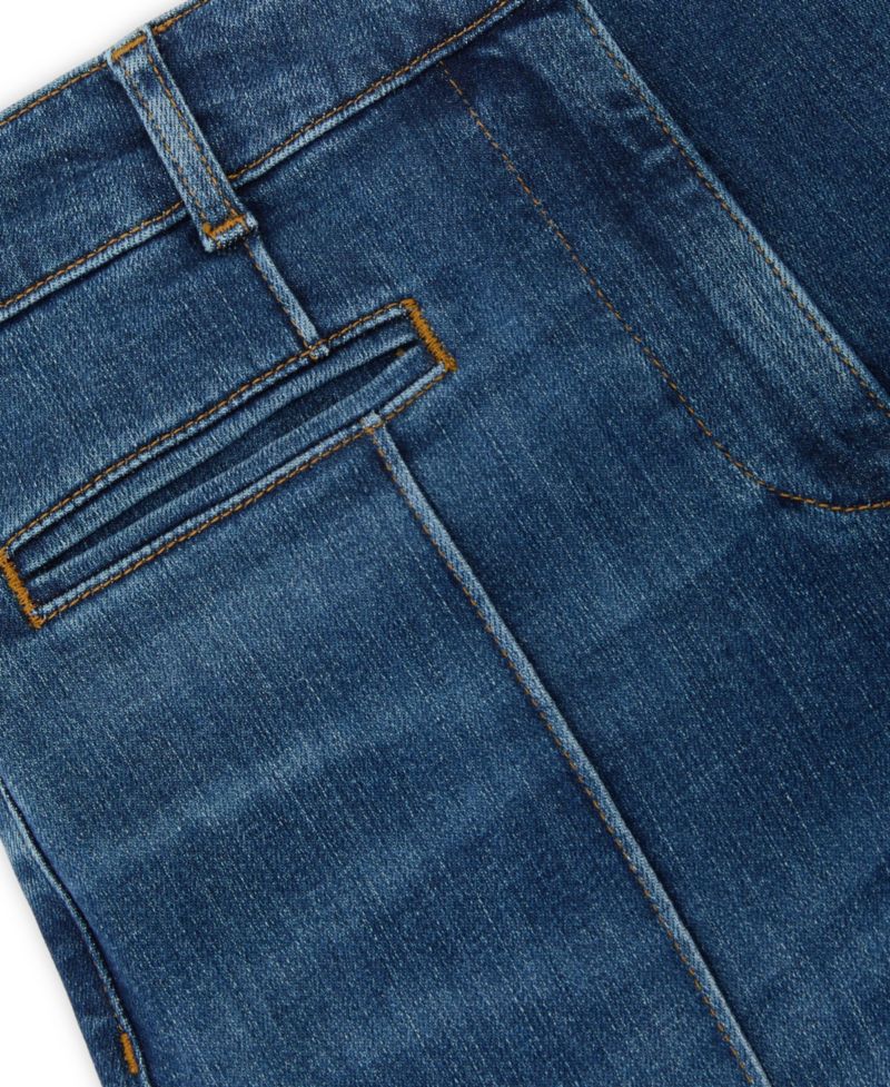 Women's Pintuck-Detail Flared Jeans