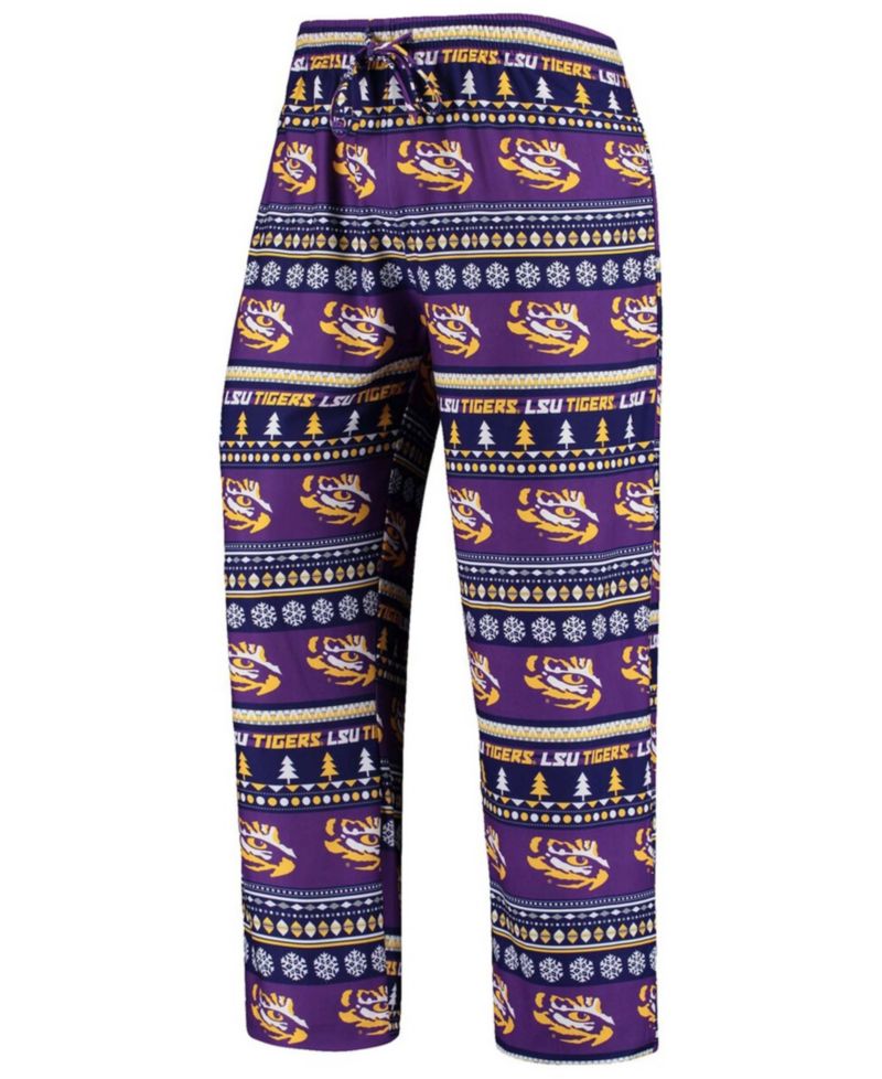 Men's Purple LSU Tigers Ugly Sweater Knit Long Sleeve Top and Pant Set