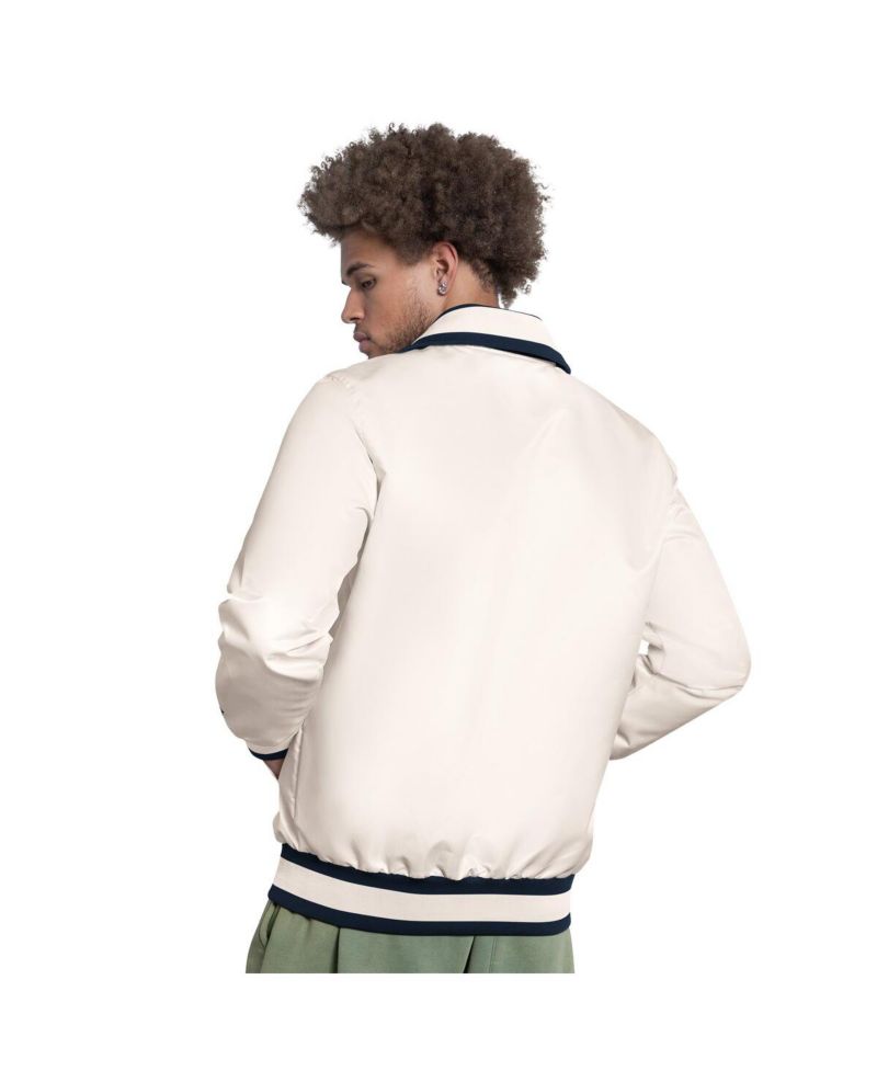 Men's White Chicago Cubs The Captain Cooperstown Logo Full-Zip Varsity Jacket