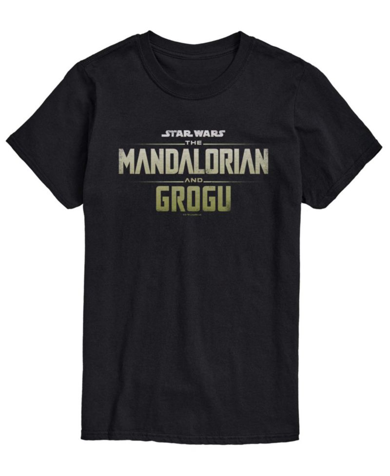 Men's The Mandalorian & Grogu Logo Vintage Faded Graphic T-Shirt