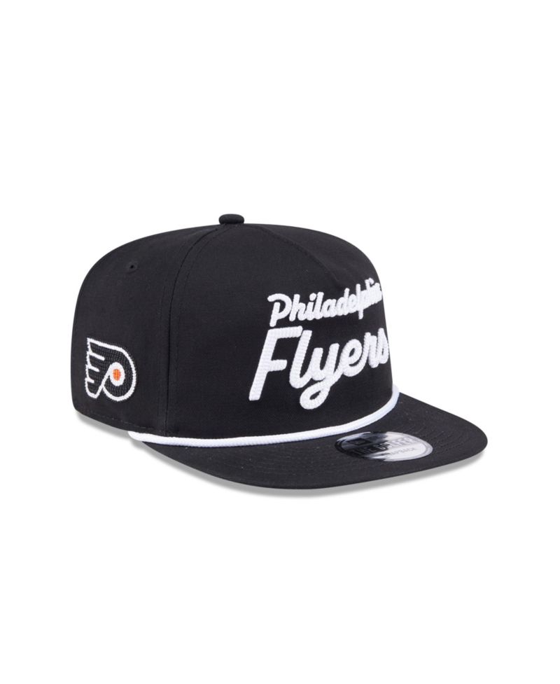 Men's Black Philadelphia Flyers Team Text Golfer Adjustable Hat