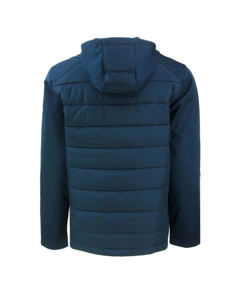 Men's Navy Notre Dame Fighting Irish Evoke Hybrid Softshell Full-Zip Hoodie Jacket