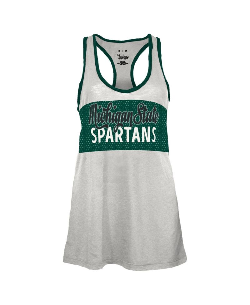 Women's Michigan State Spartans Tracy Burnout Scoop Neck Racerback Tank Top