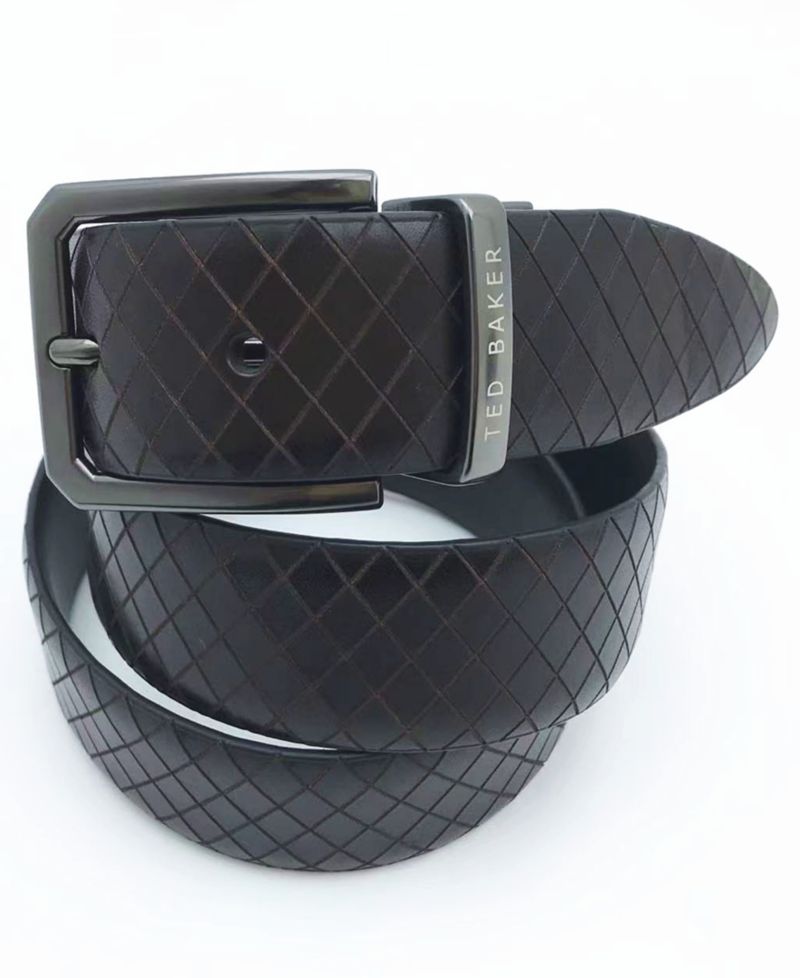 Men's Embossed Reversible Leather Belt