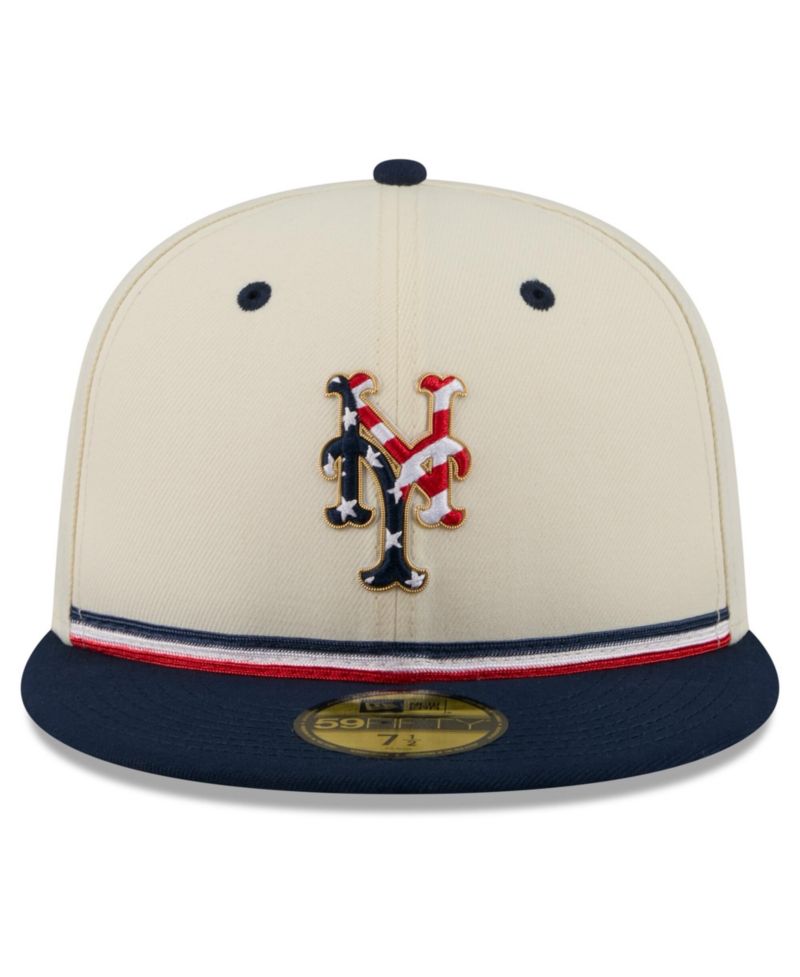 Men's Cream/Blue New York Mets USA 250 Fourth of July 59FIFTY Fitted Hat