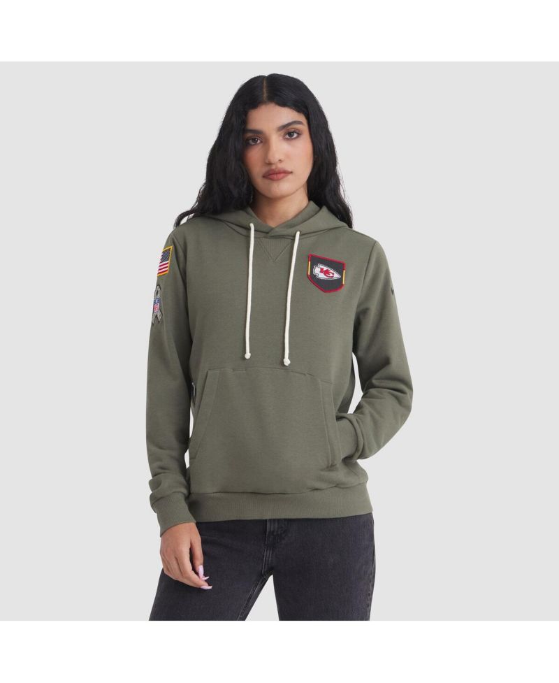 Women's Olive Kansas City Chiefs 2025 Salute to Service Sideline Standard Issue Dri-FIT Hoodie