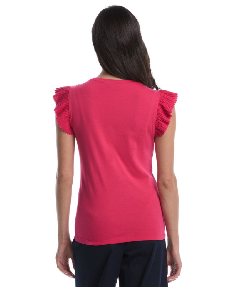 Petite Ruffle Cap-Sleeve Top