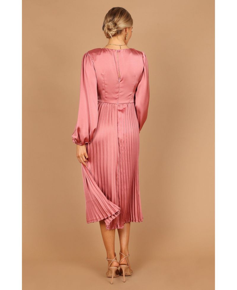 Women's Noelle Twist Front Pleated Midi Dress