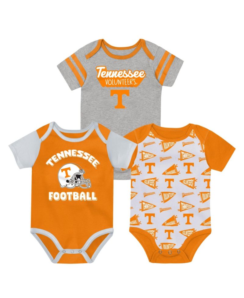Baby Boys and Girls Orange Tennessee Volunteers Star Player Three-Piece Bodysuit Set