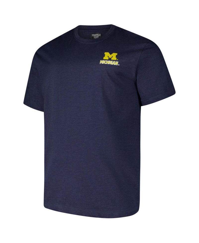 Men's Navy Michigan Wolverines Big & Tall Ideal Faded T-Shirt