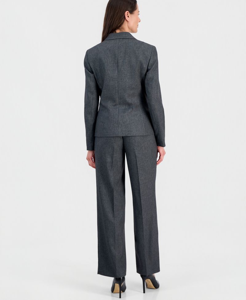 Women's Four-Pocket Jacket & Fly-Front Wide-Leg Pants Suit