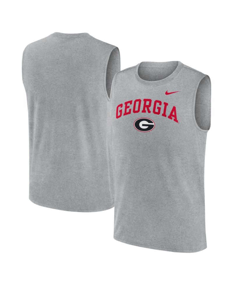Men's Heather Gray Georgia Bulldogs Primetime Legend Arch Dri-FIT Muscle Tank Top