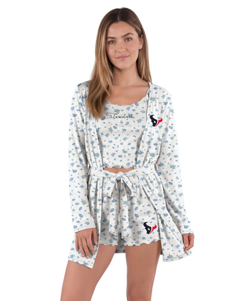 Women's Heather Gray/Blue Houston Texans Cora Hacci Knit Sleep Set