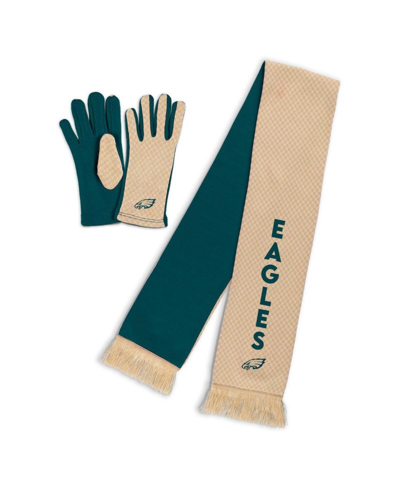 Women's Tan Philadelphia Eagles Tonal Scarf Glove Set