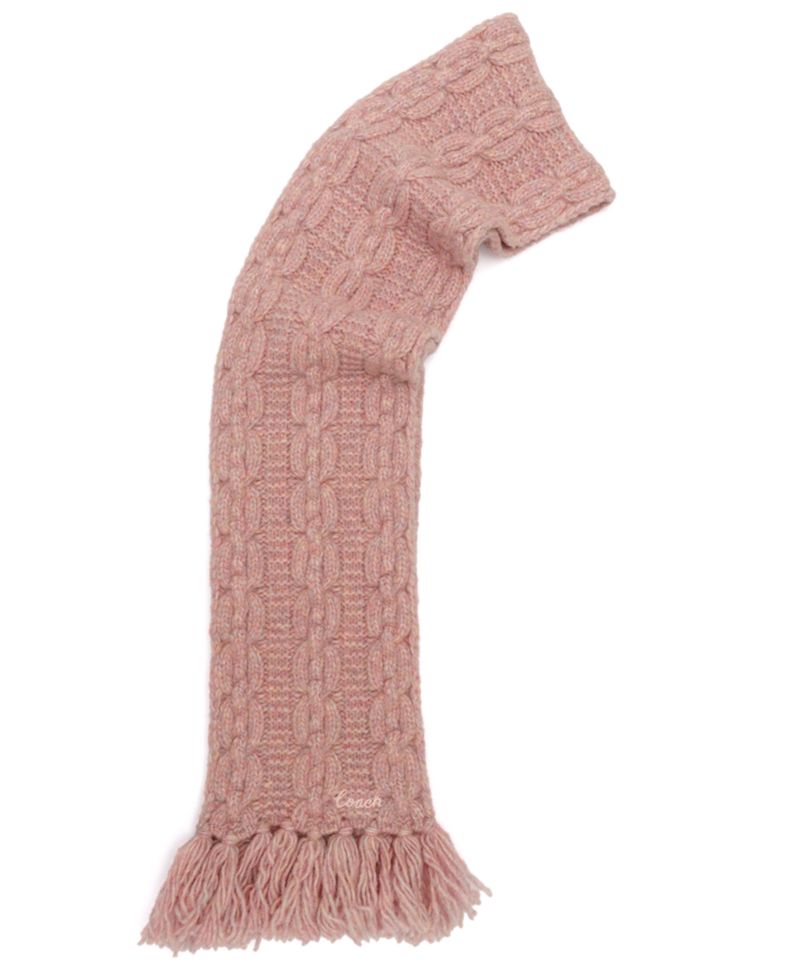 Chain Cable Knit Fringe Scarf