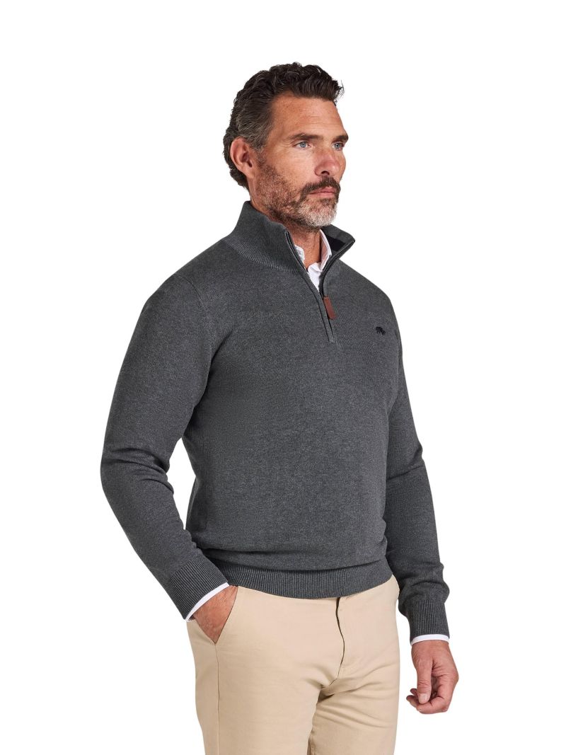 Men's Quarter Zip Cashmere Blend Sweater