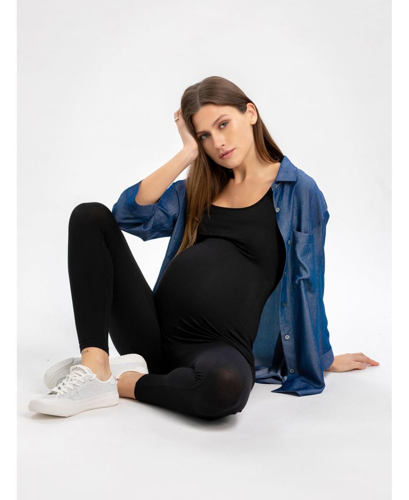 Maternity 3/4 Sleeve Chambray-look Viscose Erica Blouse