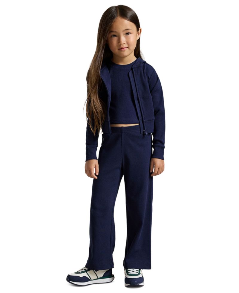 Girls' 2T-6X Ribbed Boxy Full-Zip Hoodie