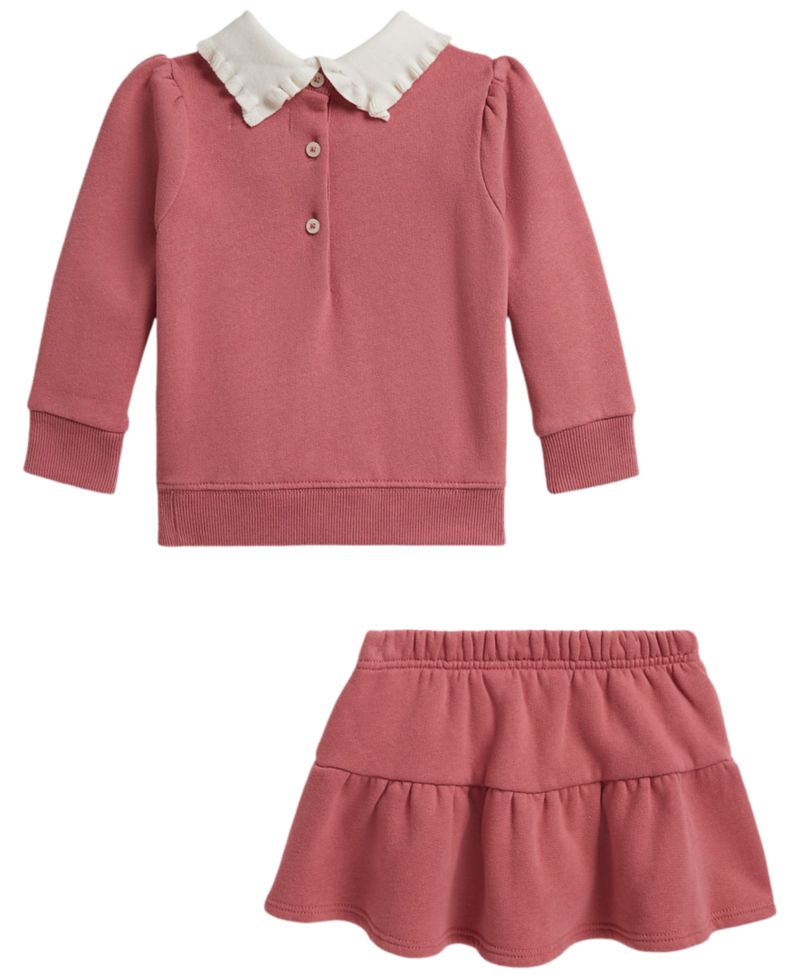 Baby Girls' Floral Fleece Sweatshirt and Skirt, 2-Piece Set
