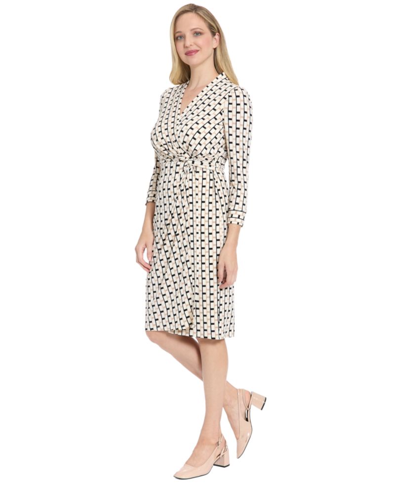 Petite Faux Wrap Midi Dress