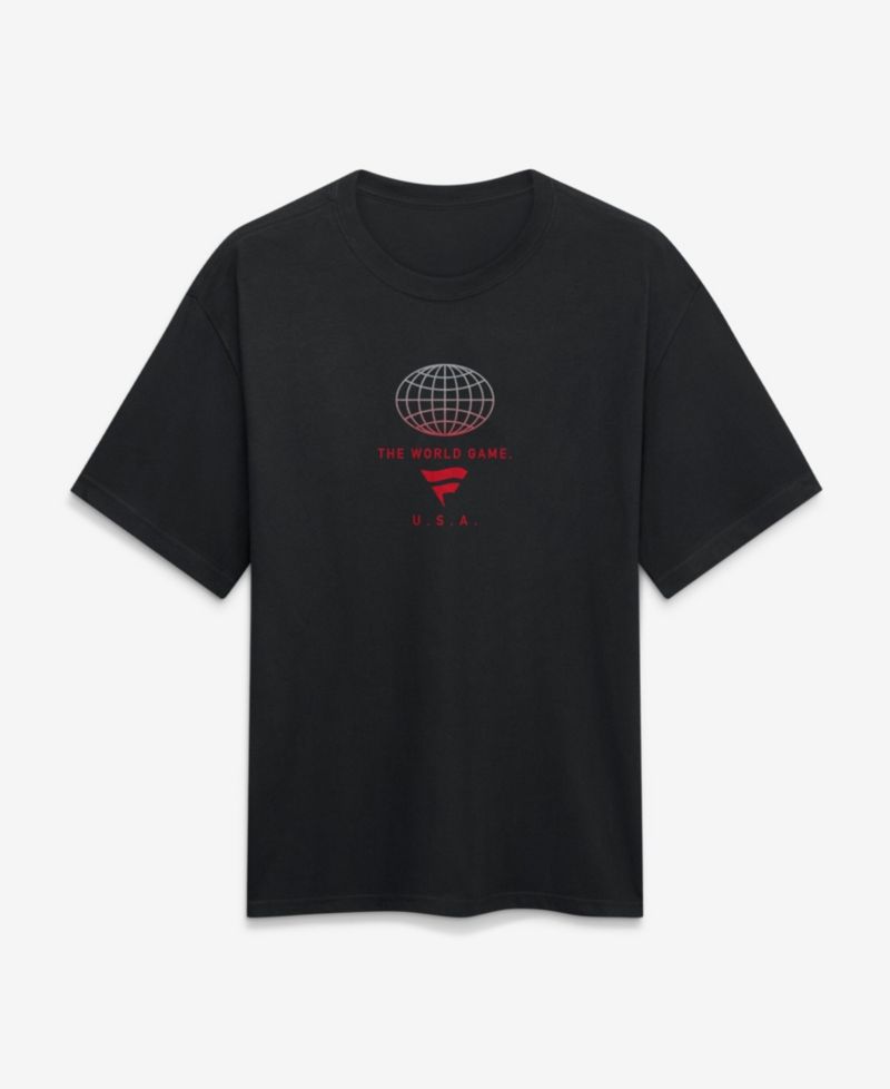 Men's Black USA Streets Of The World Heavyweight T-Shirt