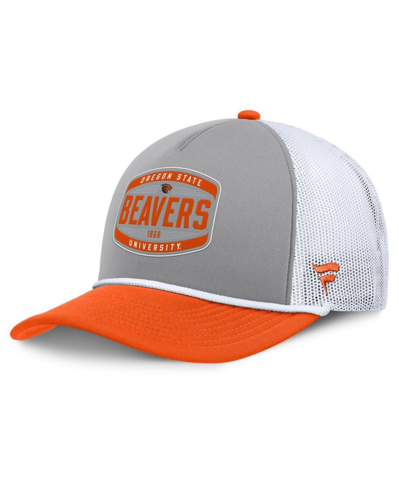 Men's Gray/Orange Oregon State Beavers Course Foam-Front Adjustable Trucker Hat