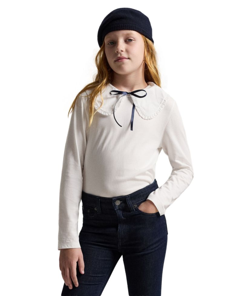 Girls' 7-16 Ruffled Cotton Jersey T-Shirt