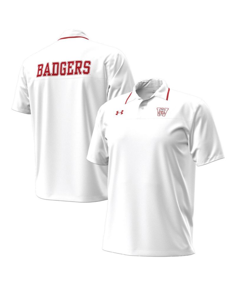 Men's White Wisconsin Badgers 1980 Throwback Game Polo Shirt
