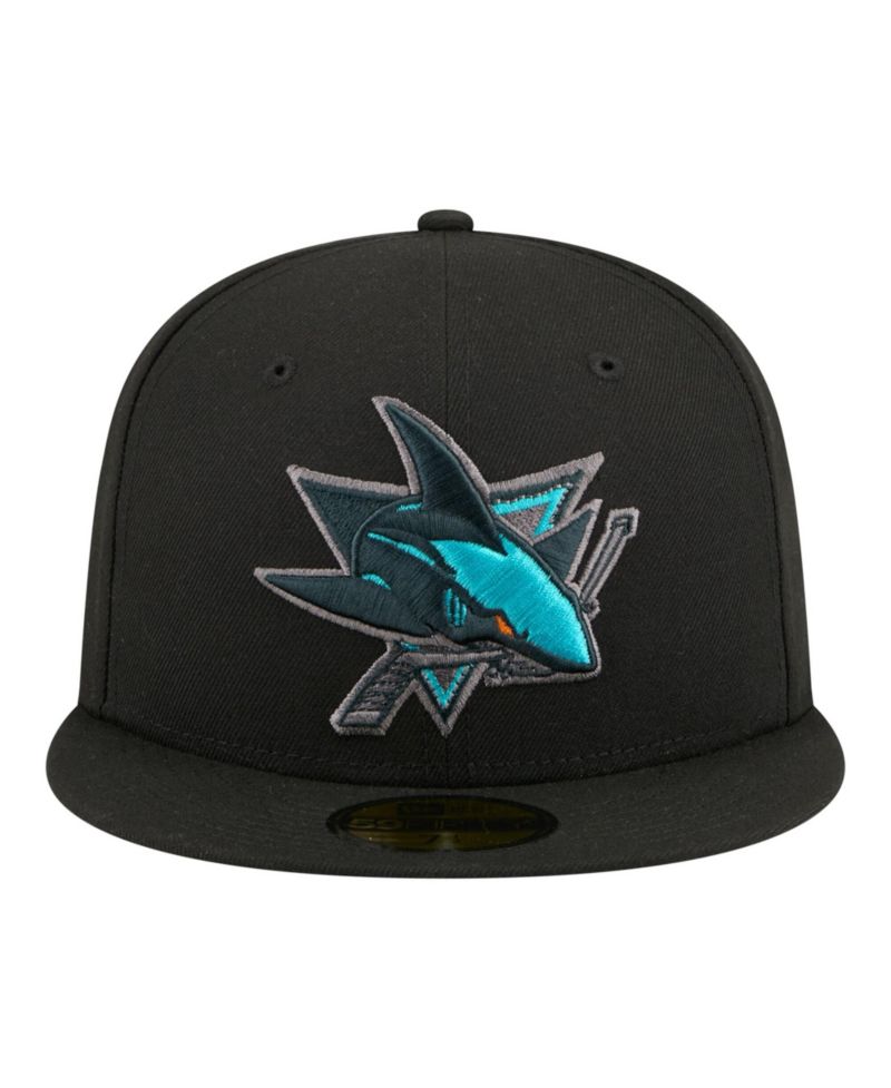 Men's Black San Jose Sharks Color Pop 59FIFTY Fitted Hat