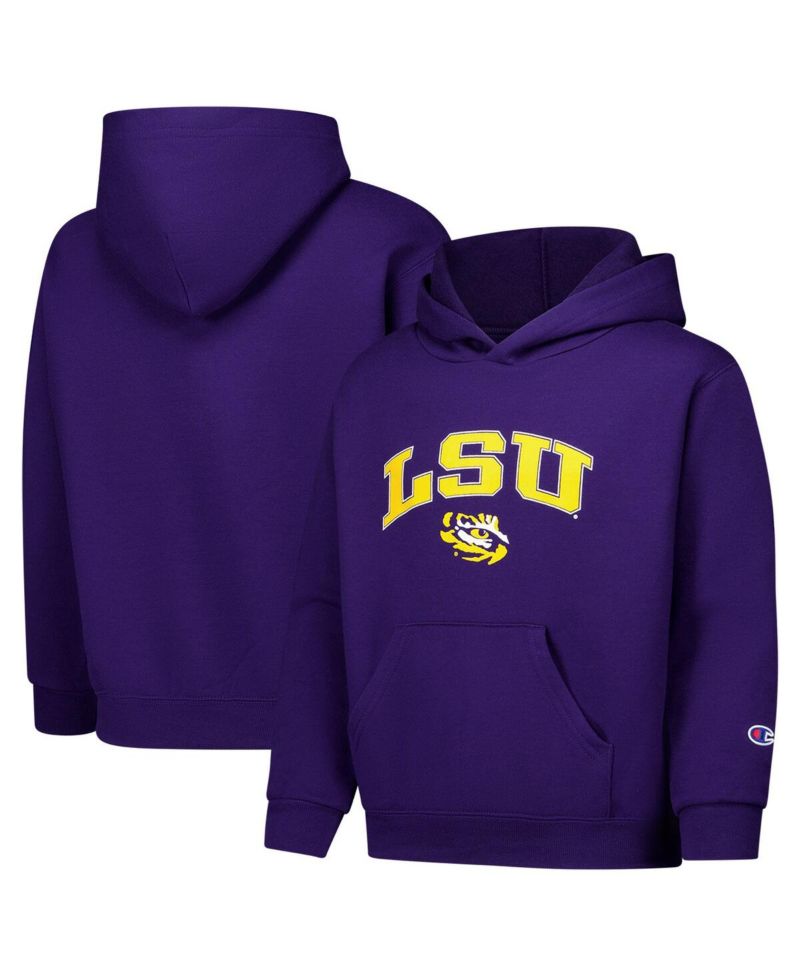 Big Boys and Girls Purple LSU Tigers Campus Pullover Hoodie