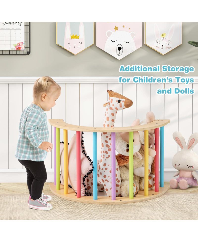 6-in-1 Wooden Climbing Activity Center with Removable Cushion, 3-Piece Set