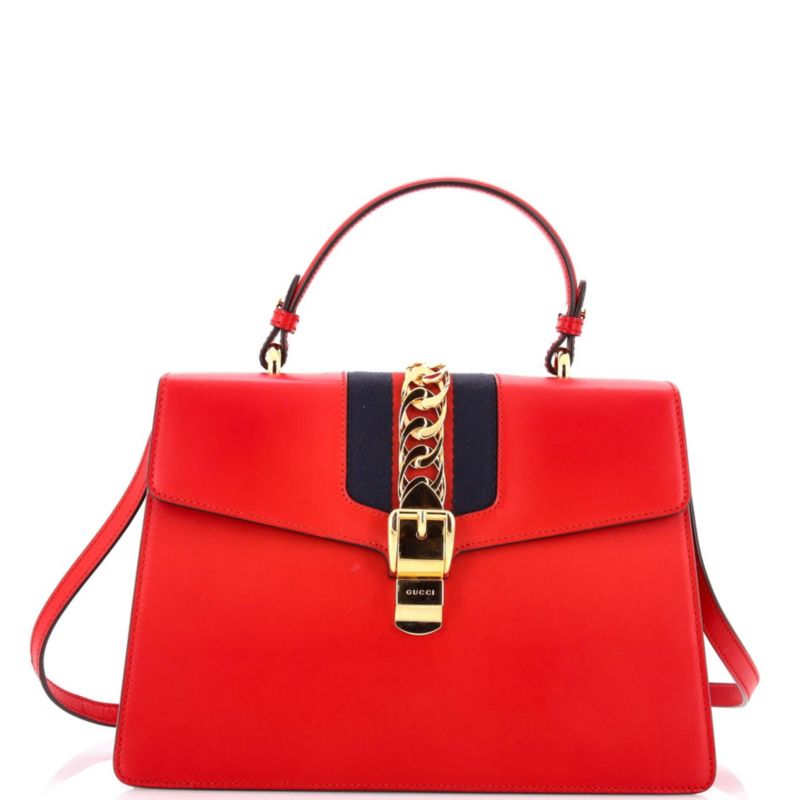 Medium Sylvie Top Handle Bag Leather