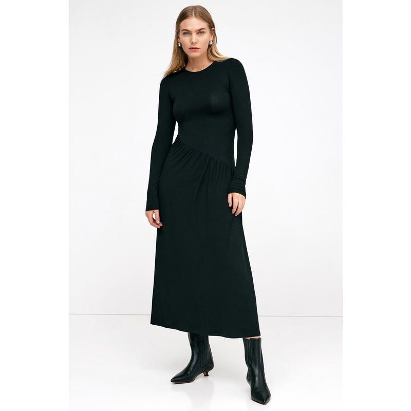 Women's Laura Round-Neck A-Line Relaxed Jersey Midi Dress